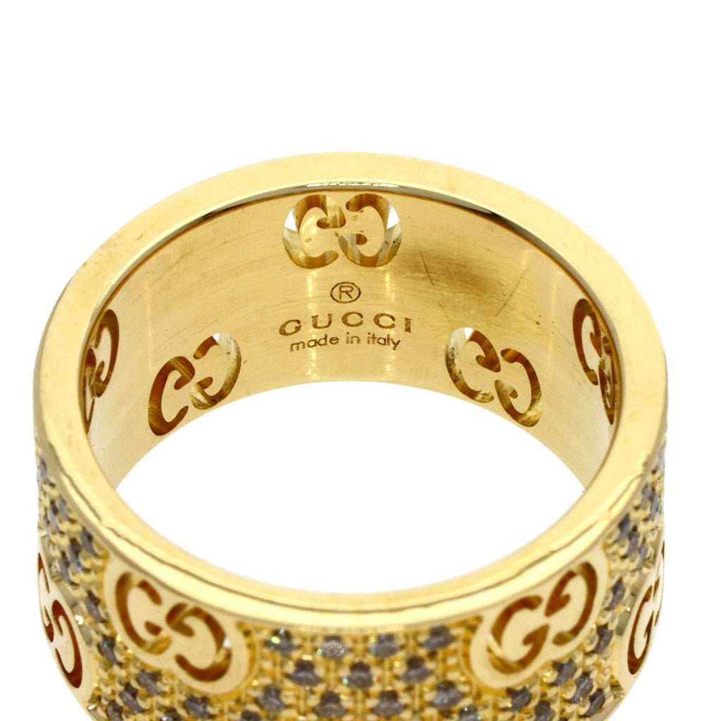 Gucci Icon Star Wide Diamond Ring 18k Yellow Gold — view 5
