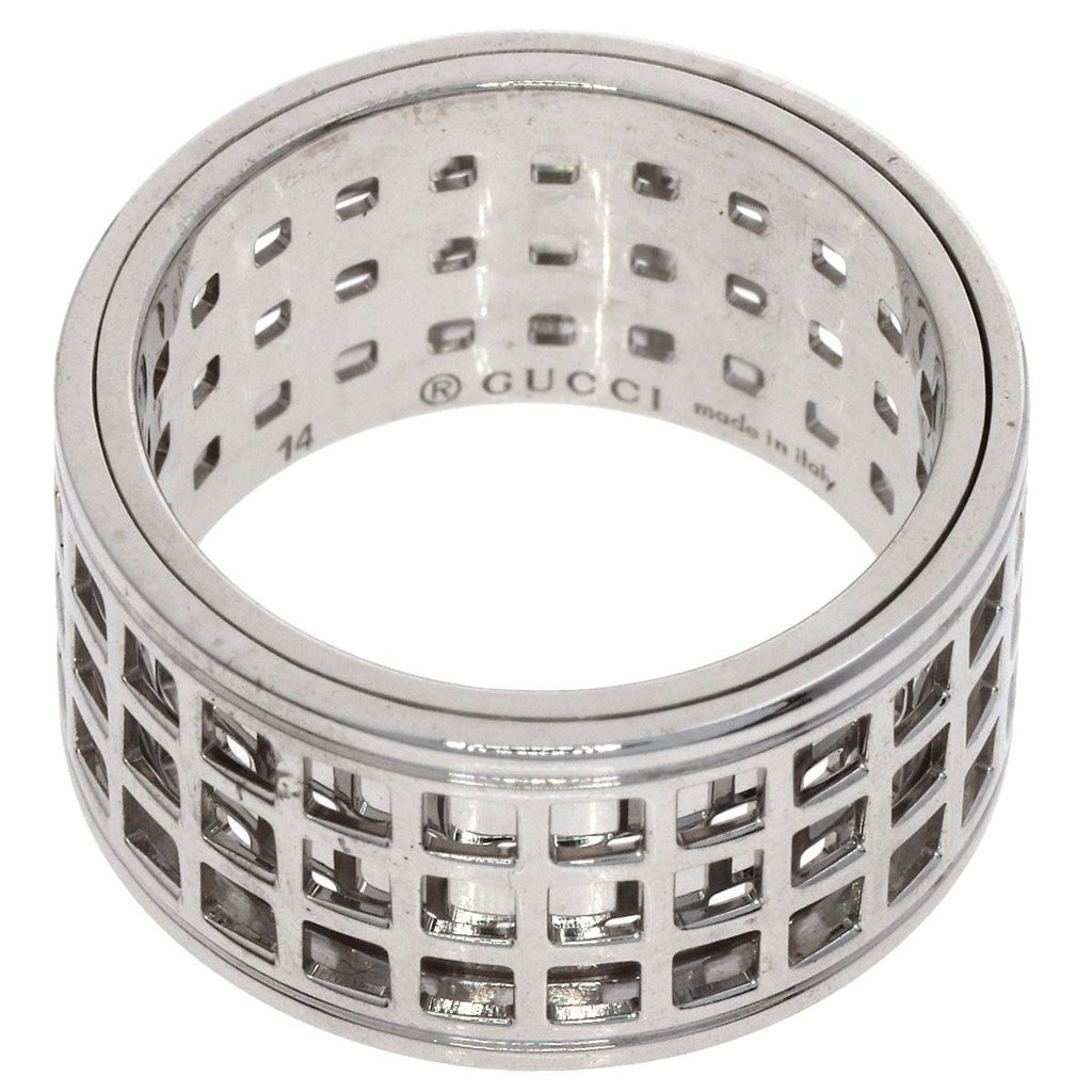 Gucci Scroll Wide Ring 18k White Gold