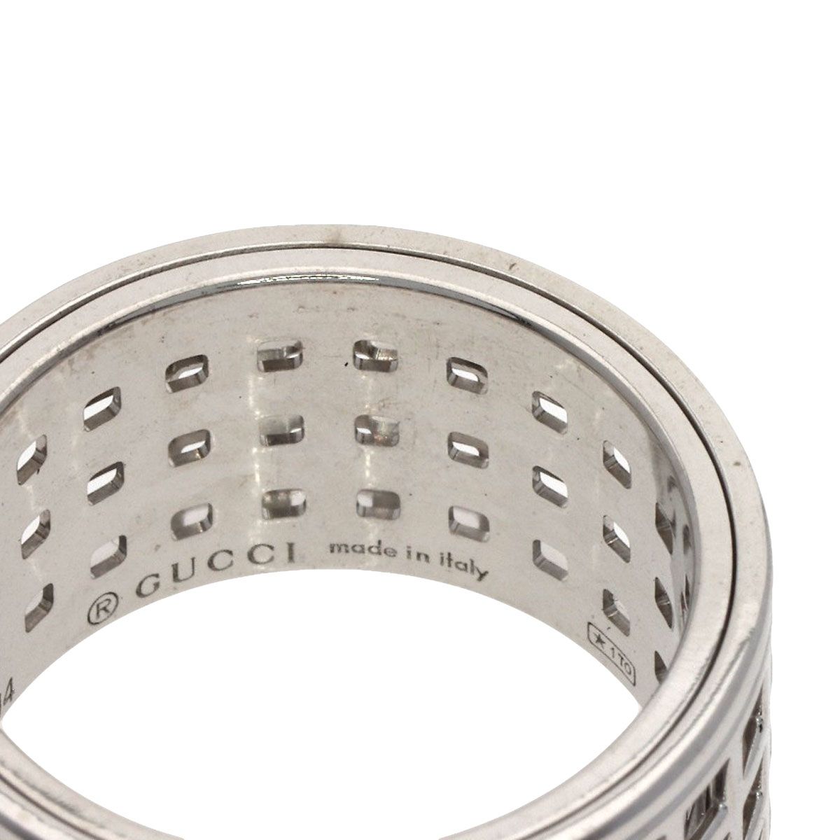 Gucci Scroll Wide Ring 18k White Gold