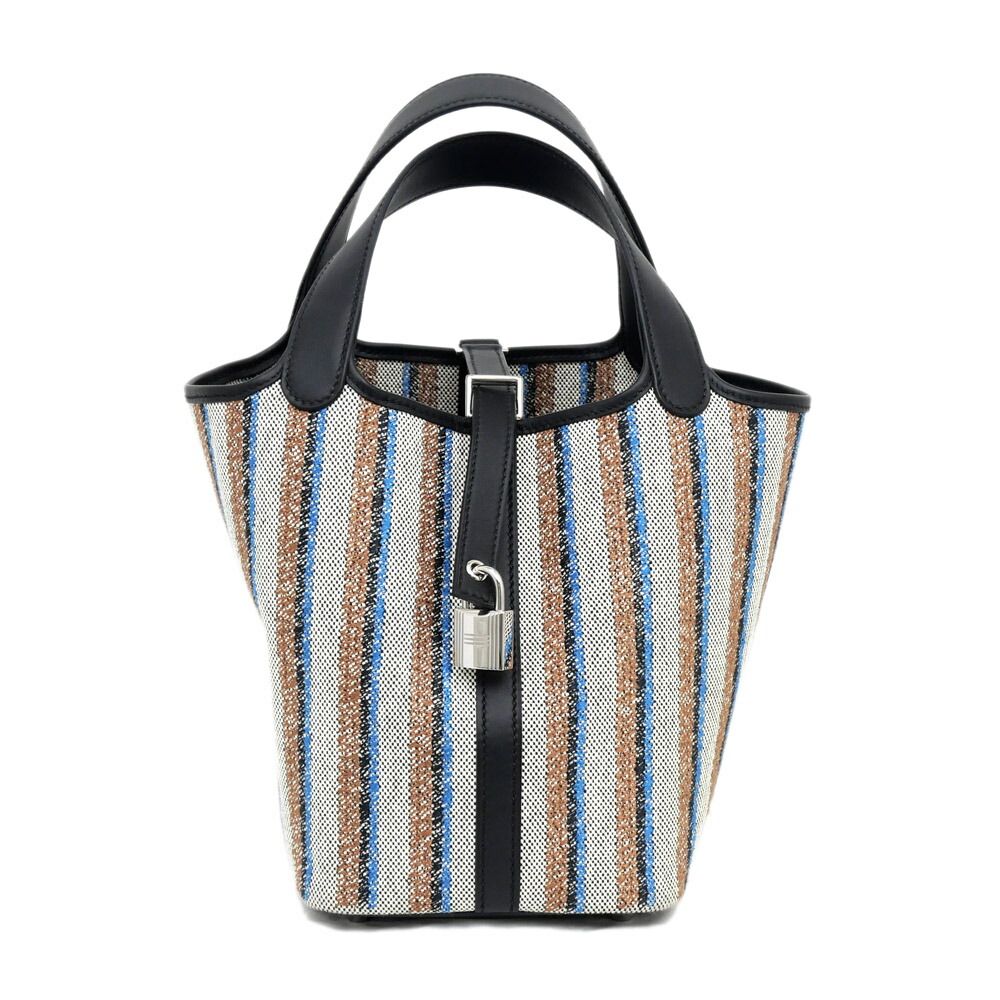 Hermes Picotin Lock PM Couverture Toile Ash Swift Black Ecru Brown Blue Silver