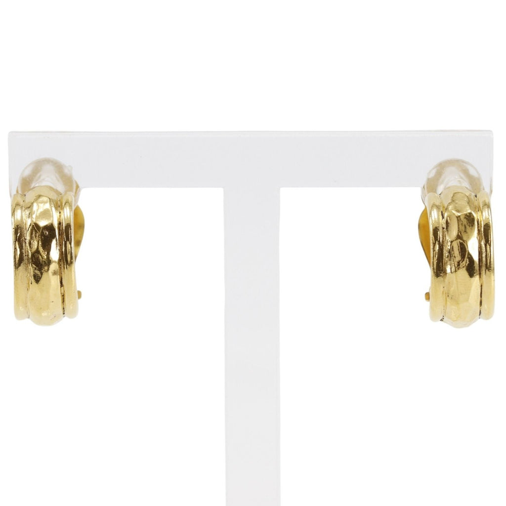 Chanel Loop Vintage Gold Plated Earrings
