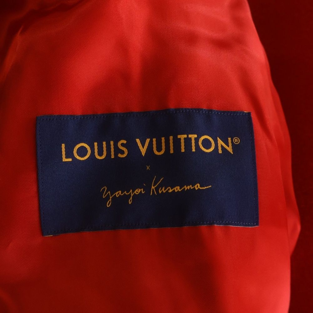 Louis Vuitton Yayoi Kusama Wool Leather Trim Varsity Jacket Stadium Jean Red Mjy — view 6
