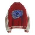 Louis Vuitton Yayoi Kusama Wool Leather Trim Varsity Jacket Stadium Jean Red Mjy