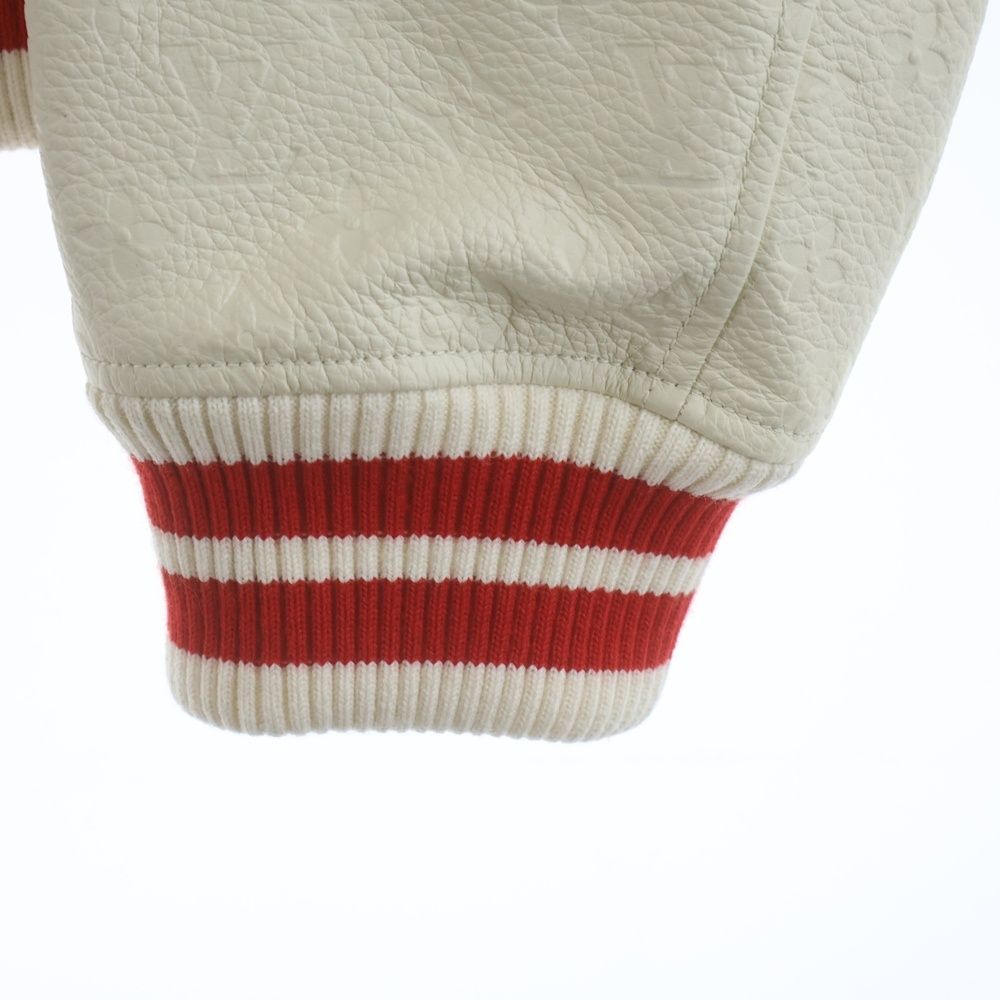 Louis Vuitton Yayoi Kusama Wool Leather Trim Varsity Jacket Stadium Jean Red Mjy — view 5