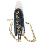 Chanel Quilted Chain Wallet Caviar Leather Shoulder Bag Gold Black Plate — view 3