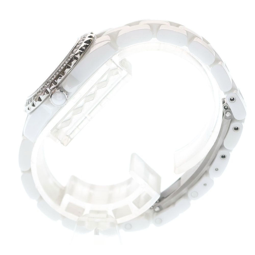 Chanel Shell Dial Bezel Diamond Watch White Rhinestone Ce SS Quartz — view 3