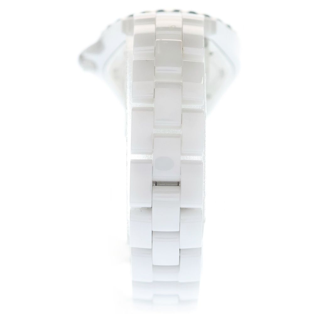 Chanel Shell Dial Bezel Diamond Watch White Rhinestone Ce SS Quartz — view 2