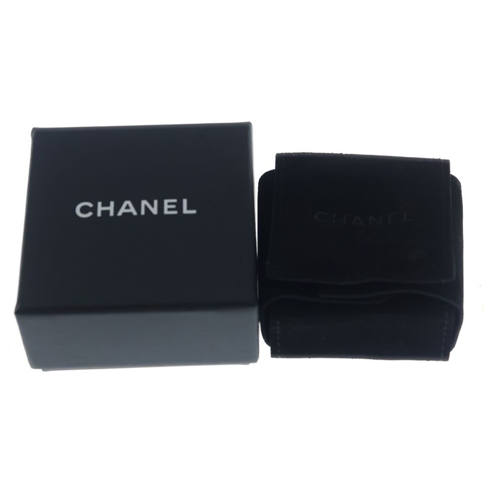 Chanel CC Logo Rhinestone Pearl White Earrings Silver — view 6
