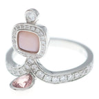 Hermes Apara Earrings Au Pearl Tourmaline Ring Silver Pink
