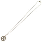 Chanel CC Logo Circle Rhinestone Necklace Pendant Chain Gold — view 2