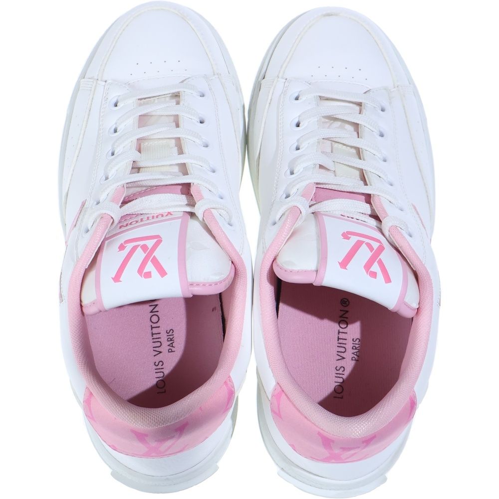 Louis Vuitton Charlie Line Leather Sneakers White Pink — view 4