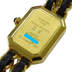 Chanel Watch Premiere Quartz Leather M Square Gold Black — view 8