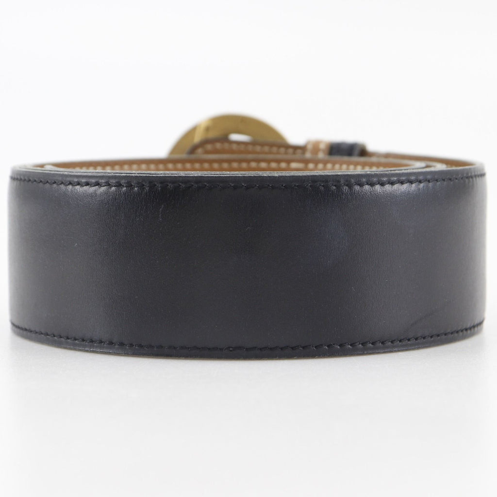 Hermes Hose Buckle Reversible Vintage Box Calf Gold Plated Black Brown Belt — view 3