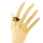 Hermes Series Wood Gold Plated Brown Ring
