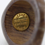 Hermes Series Wood Gold Plated Brown Ring