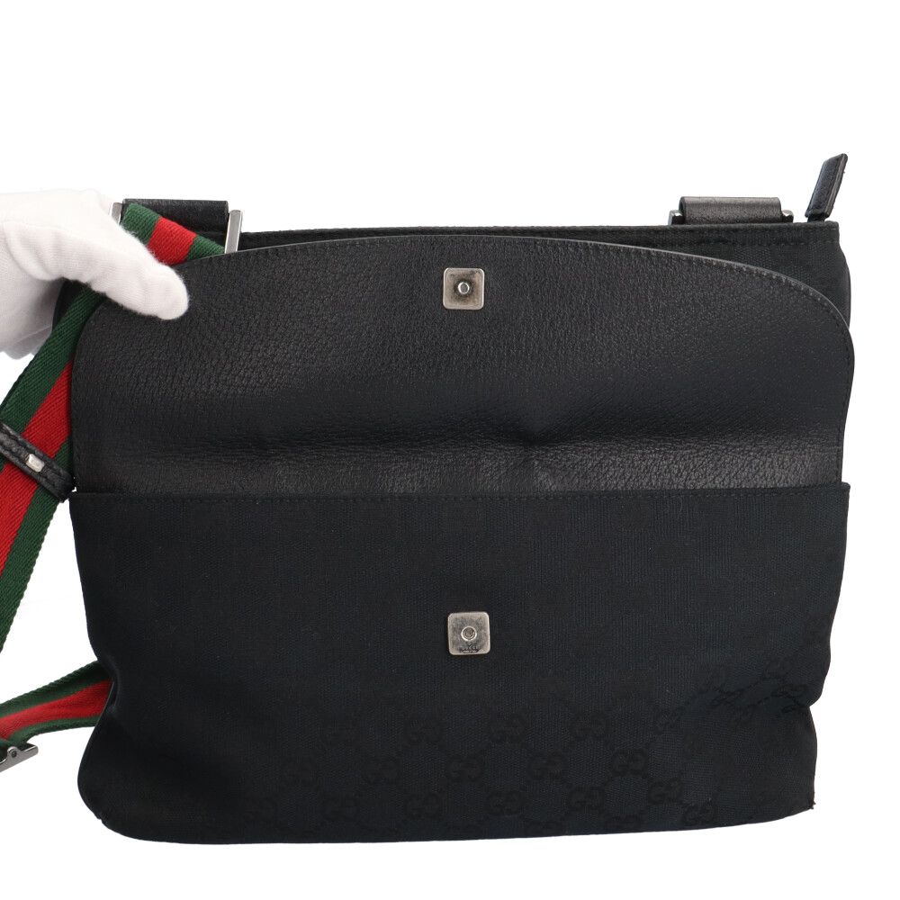 Gucci GG Canvas Shoulder Bag Black — view 7