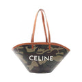 Celine Shoulder Bag Coufan Camouflage Khaki Green Canvas Leather