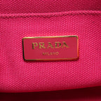 Prada Handbag Canapa Pink Purple Canvas Tote — view 4