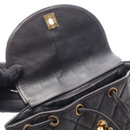 Chanel Backpack Quilted Black Lambskin Double Turnlock Chain — view 6