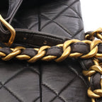 Chanel Backpack Quilted Black Lambskin Double Turnlock Chain — view 9