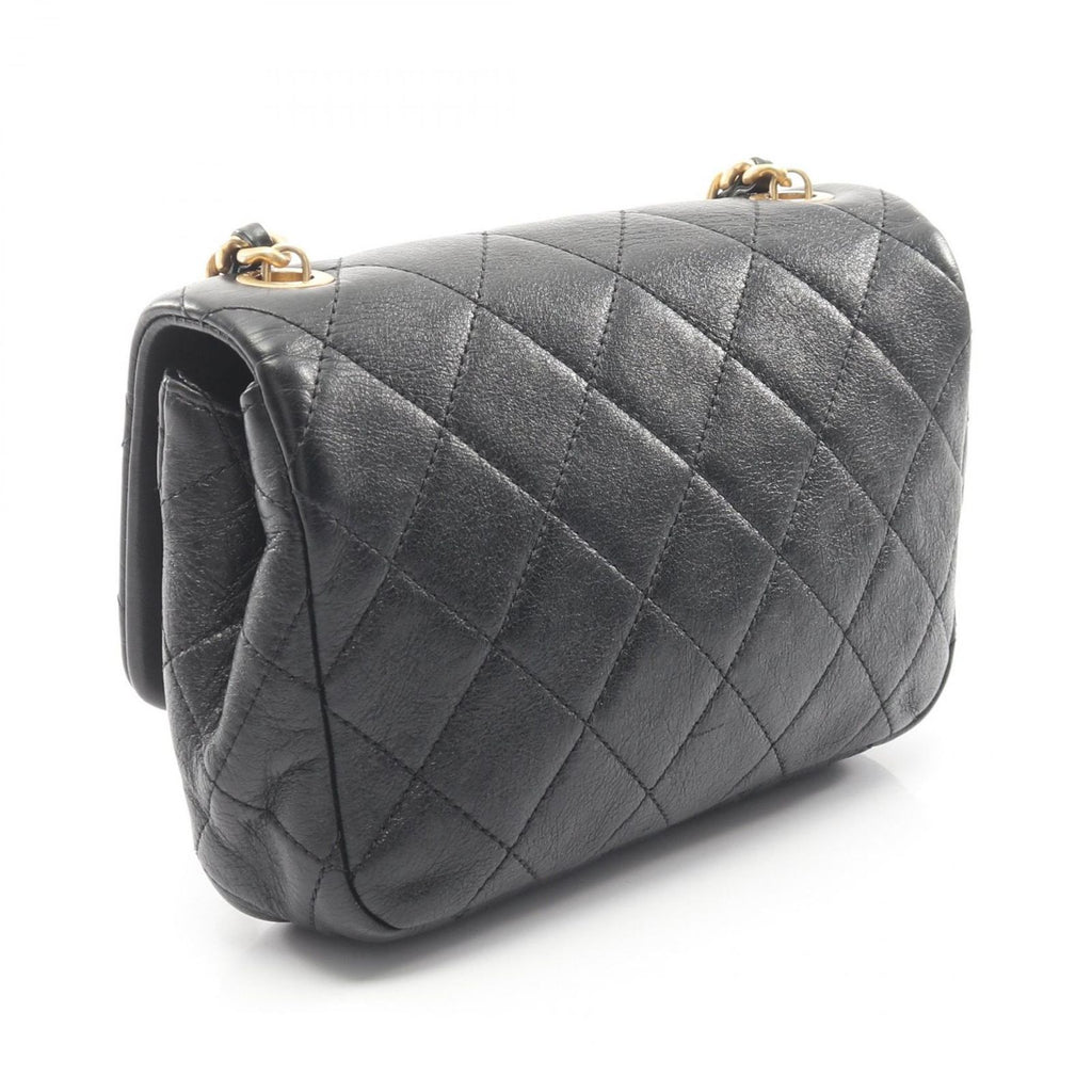 Chanel Shoulder Bag Quilted Small Flap Black Leather Chain — view 2