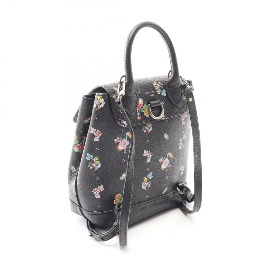 Louis Vuitton Backpack Lockme Mini Noir Floral Print Leather — view 2