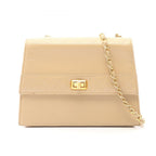 Chanel Shoulder Bag Quilted Vintage Beige Lambskin Chain