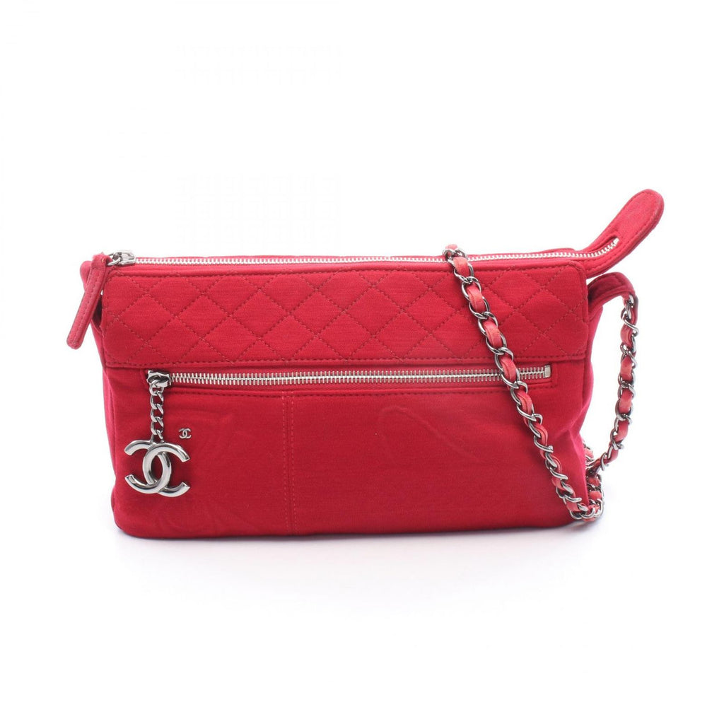 Chanel Shoulder Bag Quilted Red Chain