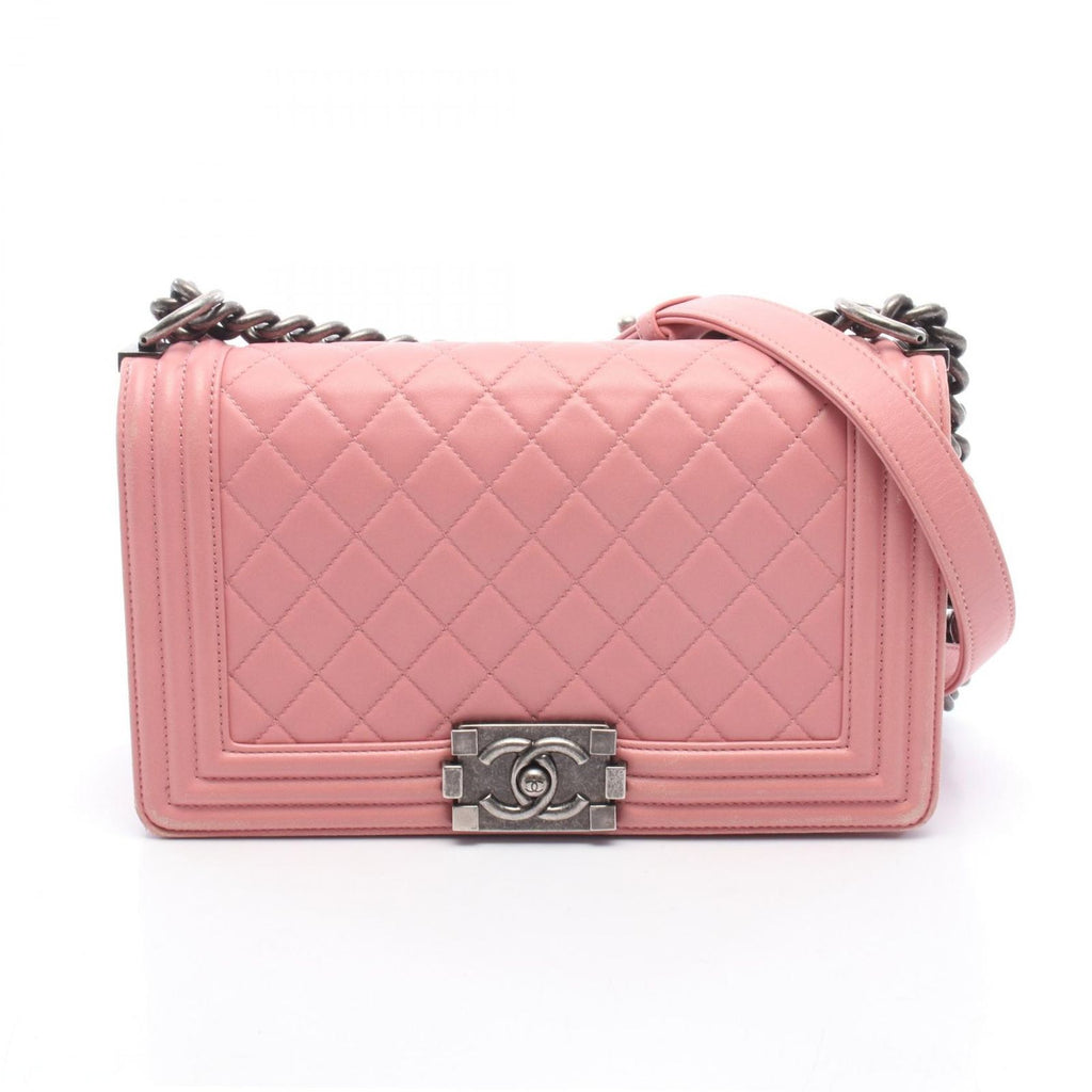 Chanel Shoulder Bag Pink Lambskin Chain