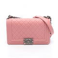 Chanel Shoulder Bag Pink Lambskin Chain