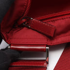 Prada Shoulder Bag Triangle Logo Red Nylon Leather — view 6