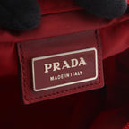Prada Shoulder Bag Triangle Logo Red Nylon Leather — view 4