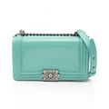 Chanel Shoulder Bag Emerald Green Leather Chain