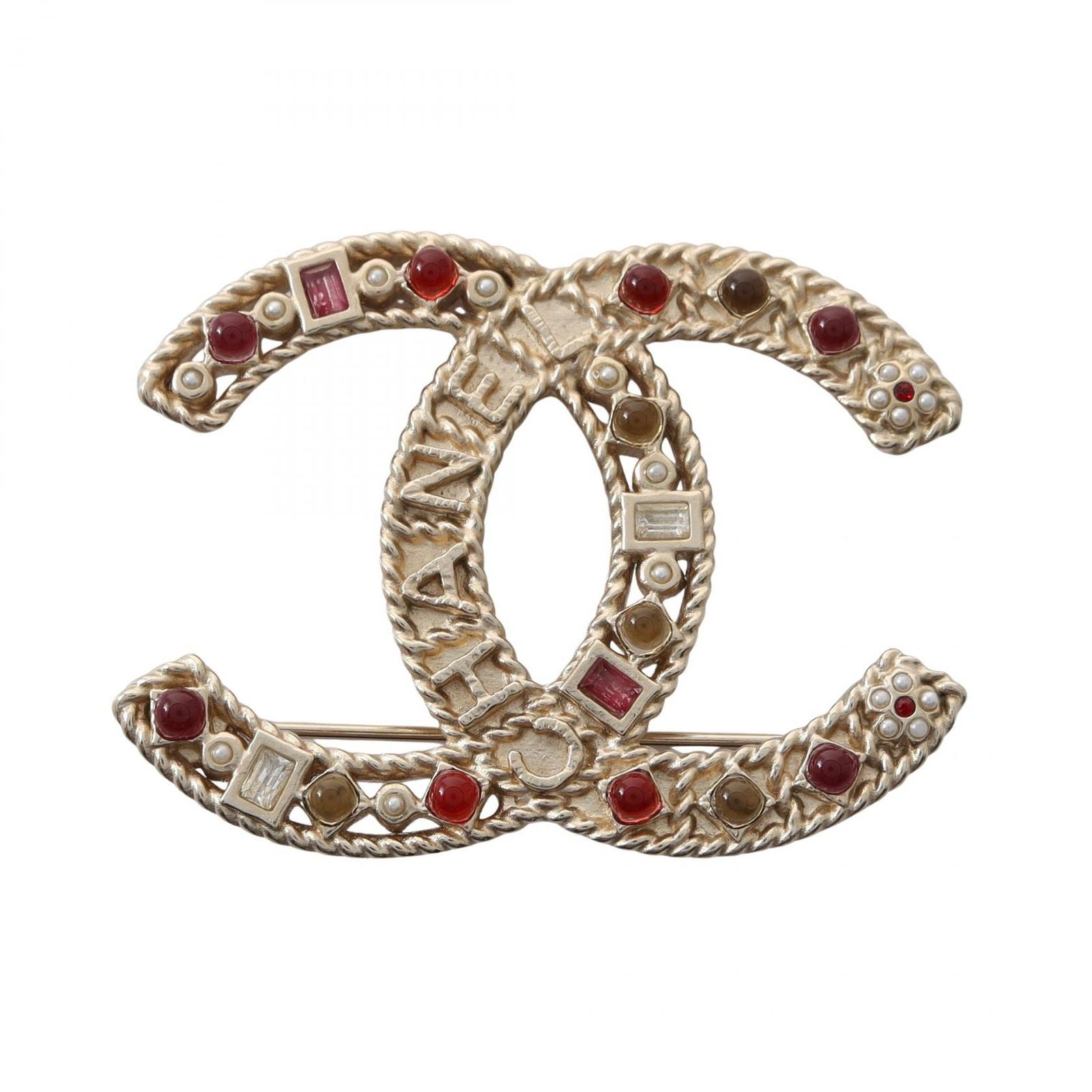 Chanel Brooch CC Logo Gold