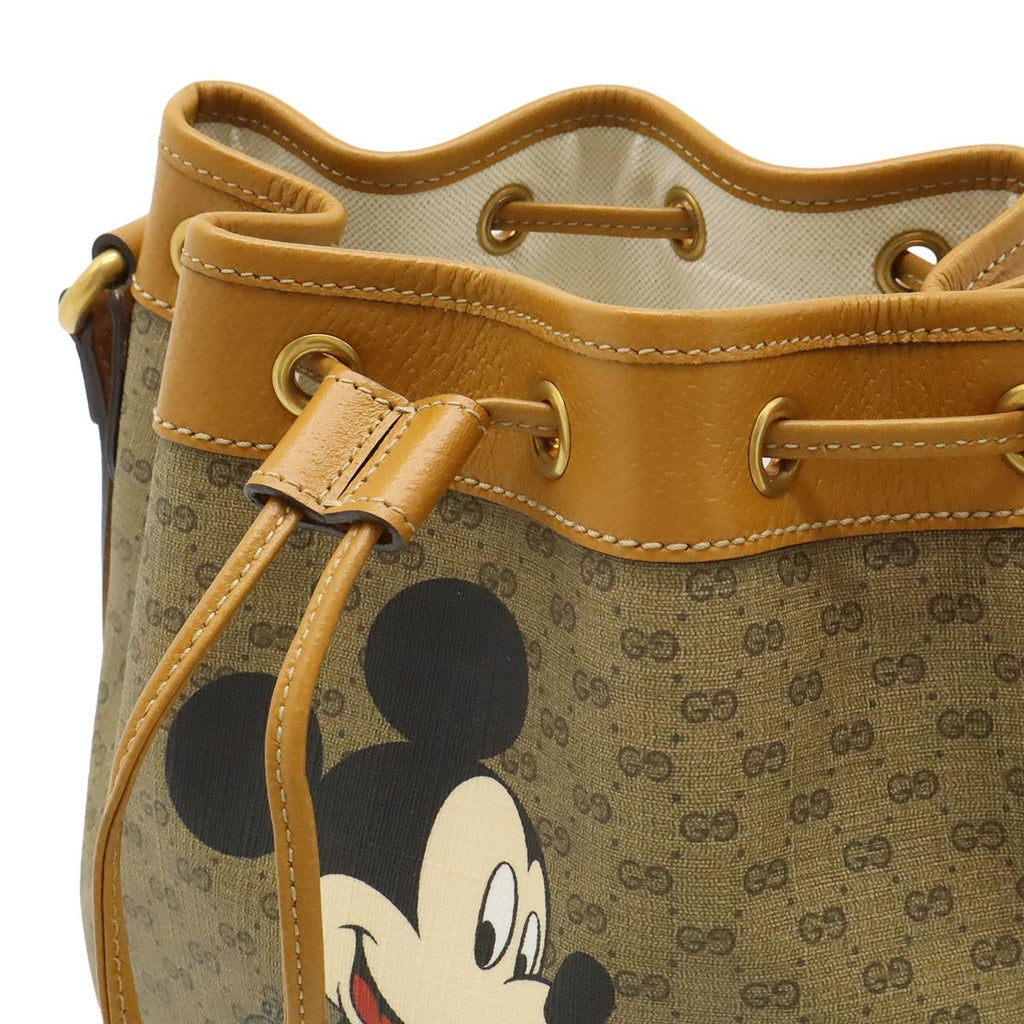 Gucci Micro GG Disney Collaboration Mickey Mouse Small Bucket Bag Drawstring — view 8