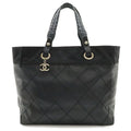 Chanel Paris Biarritz Tote MM Black Silver