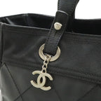 Chanel Paris Biarritz Tote MM Black Silver — view 9