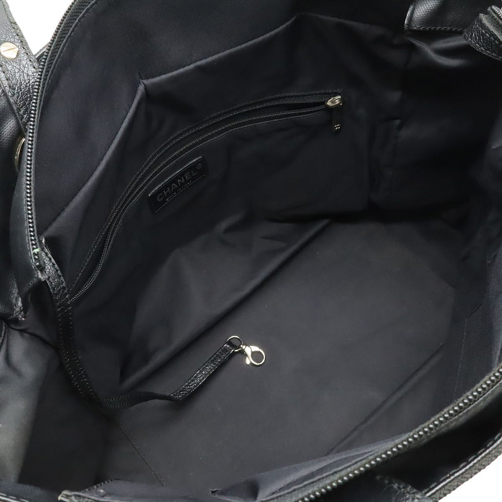 Chanel Paris Biarritz Tote MM Black Silver — view 6