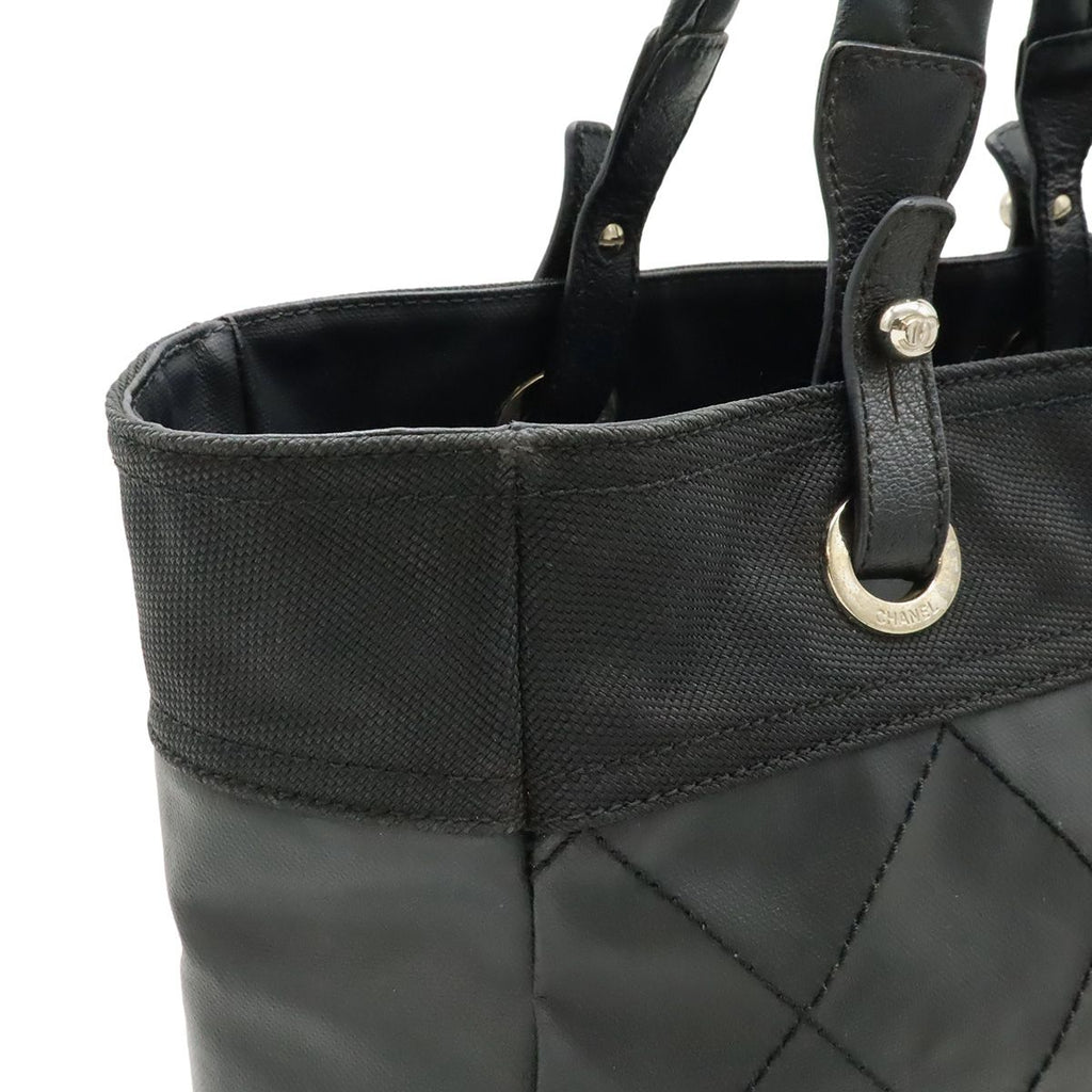 Chanel Paris Biarritz Tote MM Black Silver — view 5