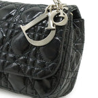 Dior Cannage Chain Shoulder Bag Patent Leather Black Silver — view 8