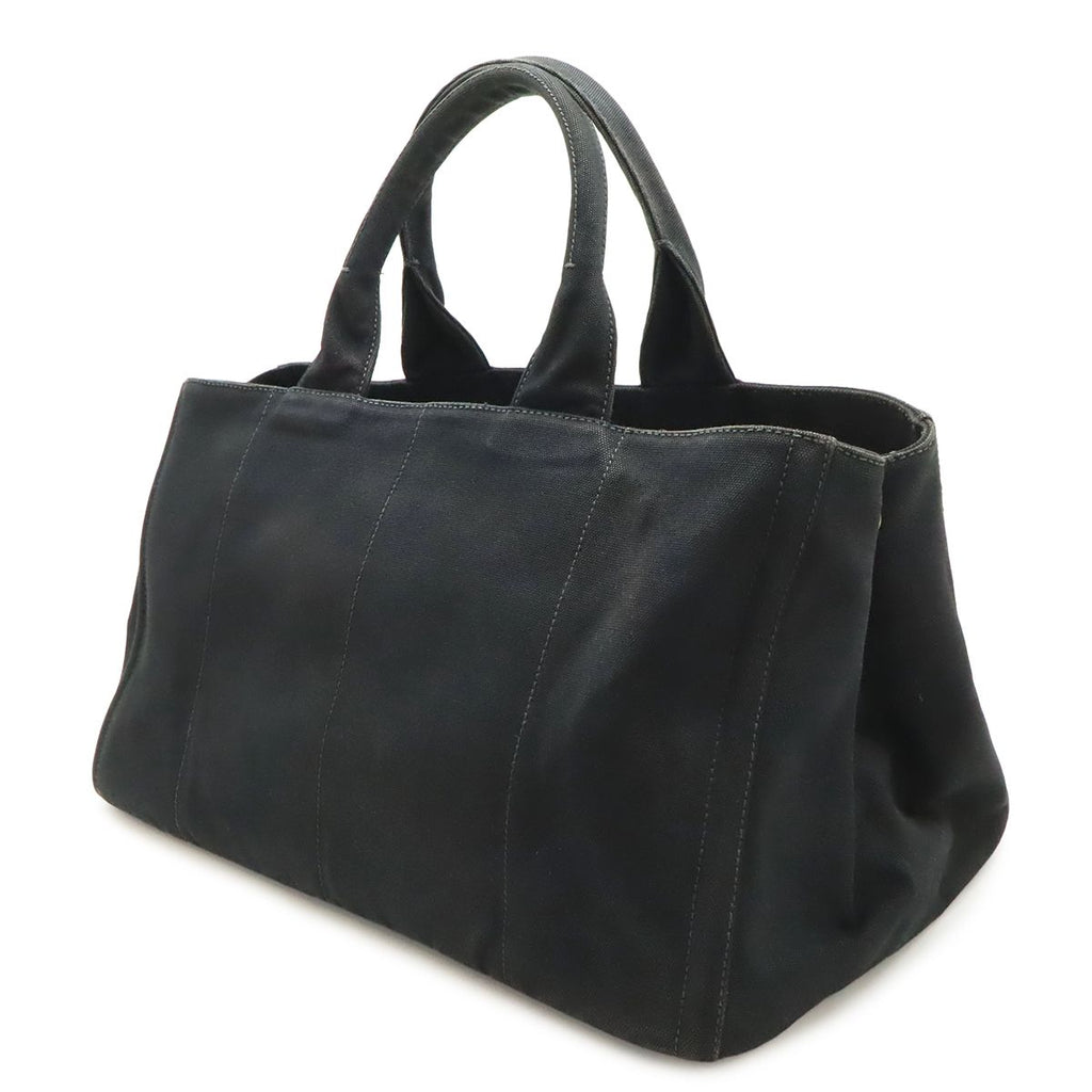 Prada Canapa Tote Large Bijou Studs Canvas Nero Black Gold Domestic Boutique — view 2
