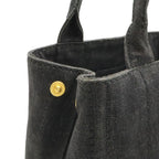 Prada Canapa Tote Denim Nero Black Gold Domestic Boutique Purchased — view 6
