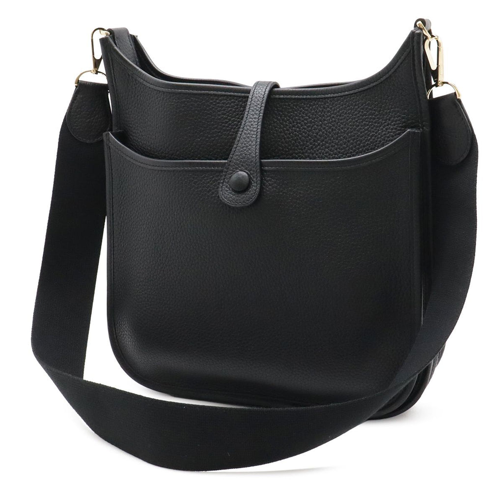 Hermes Evelyne II 2 PM Shoulder Bag Crossbody Taurillon Clemence Leather Black — view 2