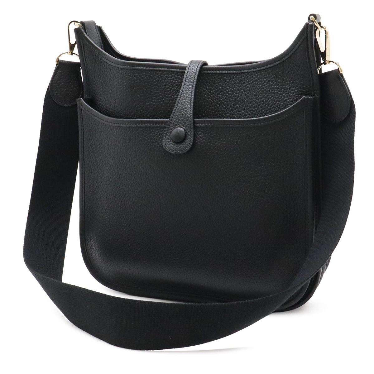 Hermes Evelyne II 2 PM Shoulder Bag Crossbody Taurillon Clemence Leather Black — view 2