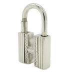 Hermes Touareg Cadena Padlock Key Charm Pendant Top Head Key Holder Silver — view 2