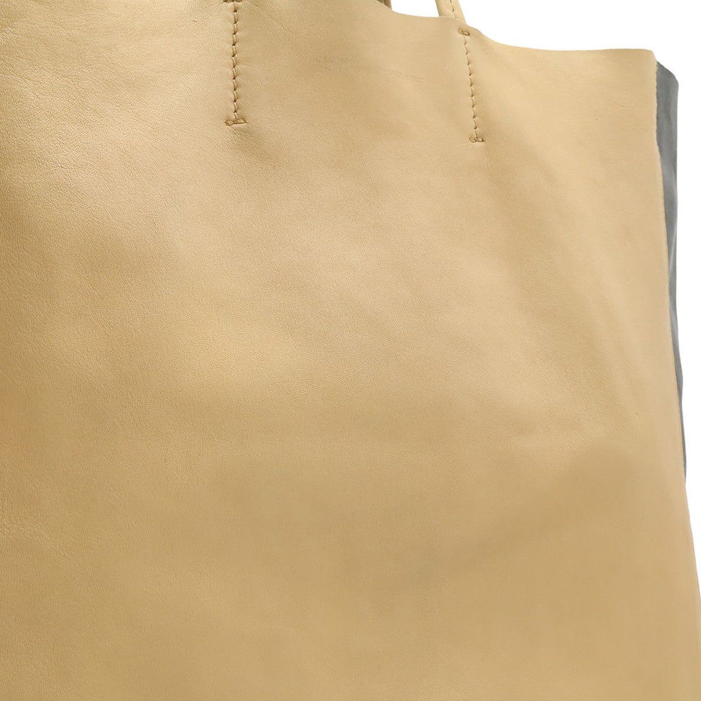 Celine Horizontal Cabas Bicolor Tote Large Shoulder Bag Vertical Leather Beige — view 8