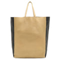Celine Horizontal Cabas Bicolor Tote Large Shoulder Bag Vertical Leather Beige