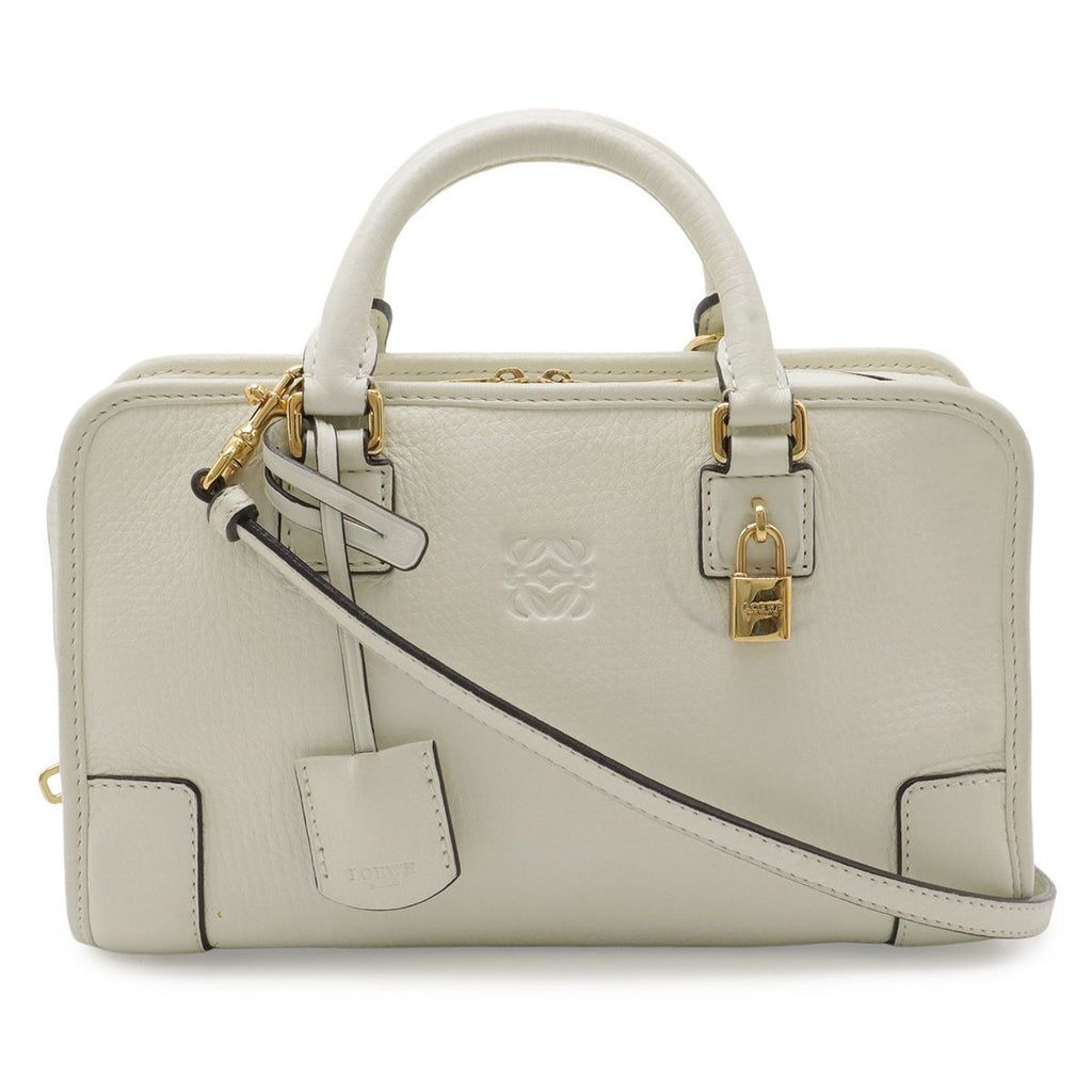 Loewe Amazona 23 Anagram Mini Bag 2-Way Leather Ivory White Gold