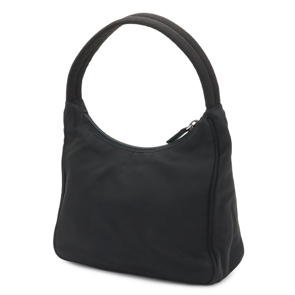 Prada Triangle Logo Pouch Mini Bag Party Nylon Nero Black Silver — view 2