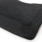 Prada Triangle Logo Pouch Mini Bag Party Nylon Nero Black Silver — view 3